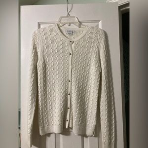 Cute cable sweater with little gold buttons, like new!